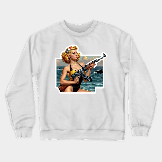 Pinup Girl Crewneck Sweatshirt by Rawlifegraphic